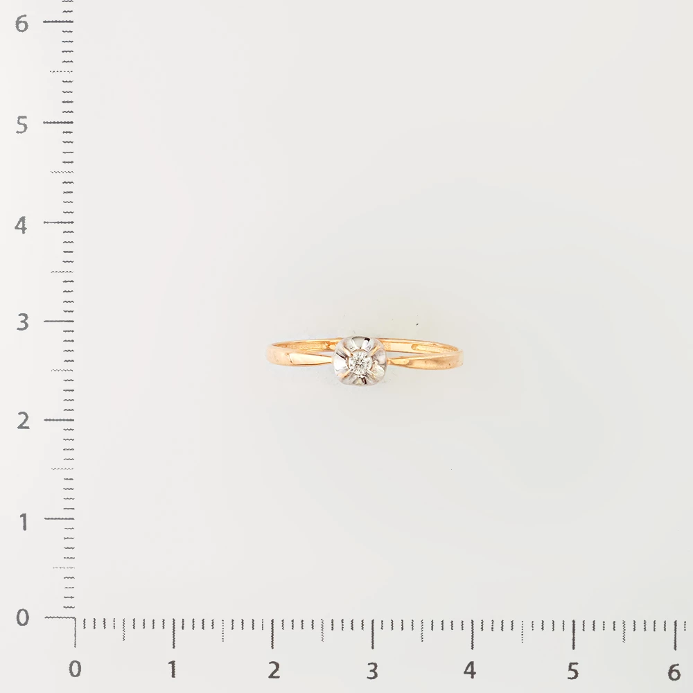 Кольцо с бриллиантом из красного золота 585 пробы