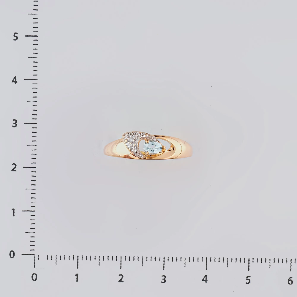 Кольцо с топазом из красного золота 585 пробы