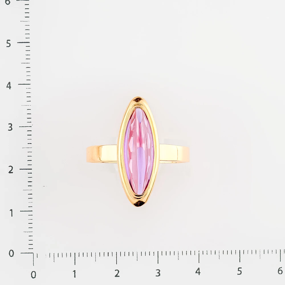 Кольцо с фианитом из красного золота 583 пробы