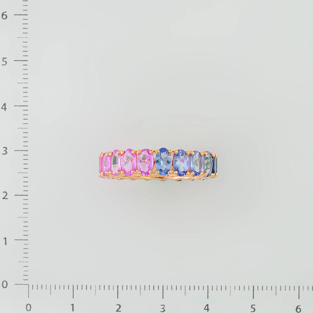 Кольцо с рубином синтетическим из красного золота 585 пробы