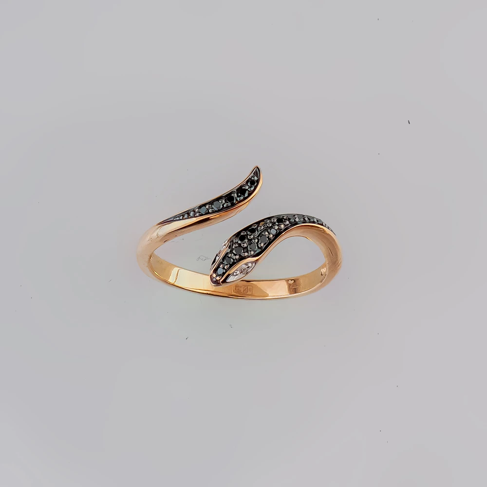 Кольцо с бриллиантом из красного золота 585 пробы