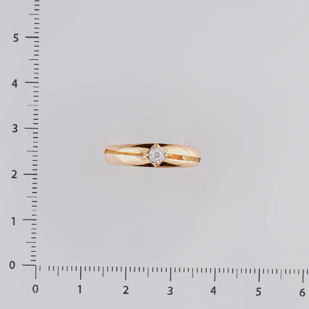 Кольцо с бриллиантом из красного золота 585 пробы