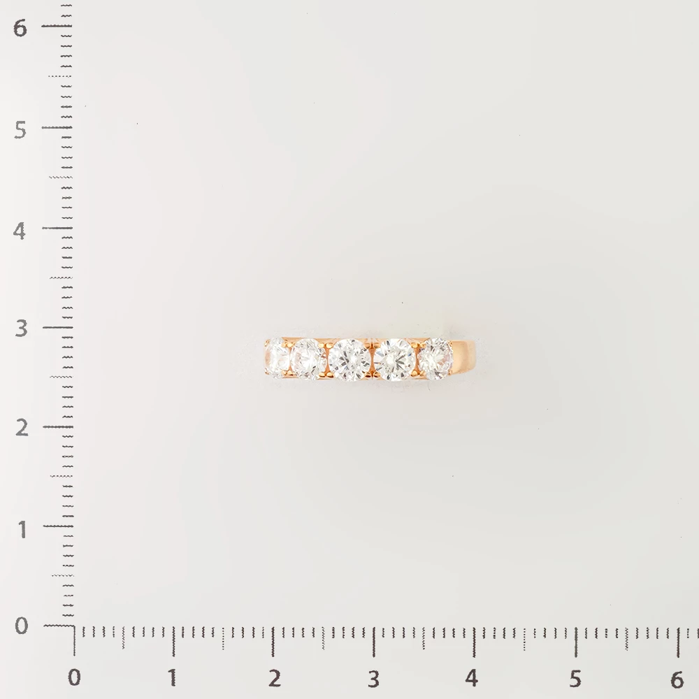 Кольцо с фианитом из красного золота 585 пробы