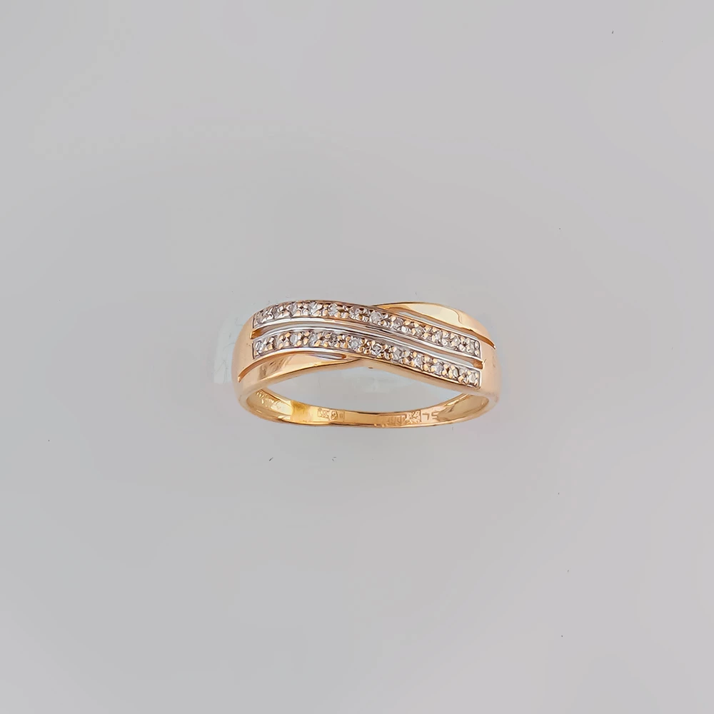 Кольцо с бриллиантом из красного золота 585 пробы