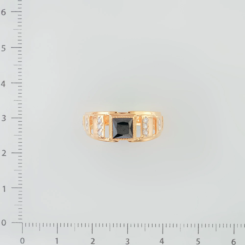 Кольцо с фианитом из красного золота 585 пробы