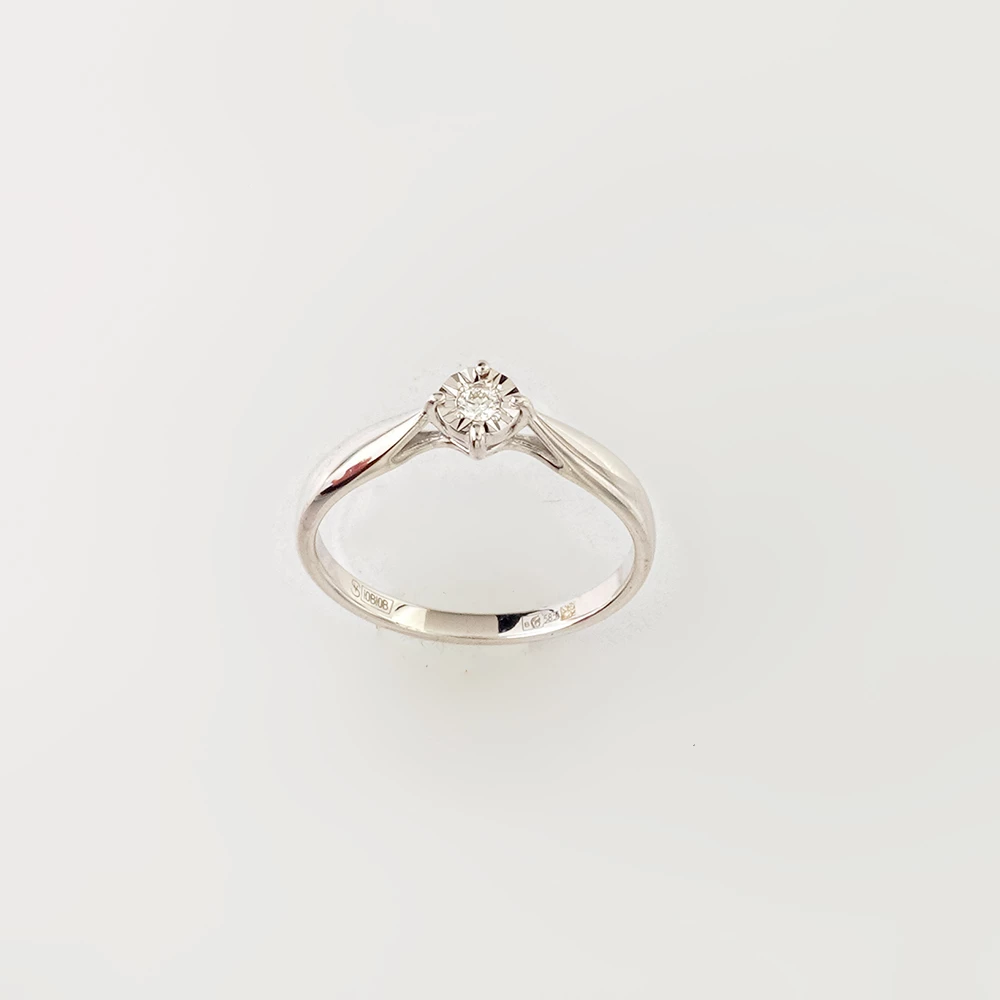 Кольцо с бриллиантом из белого золота 585 пробы