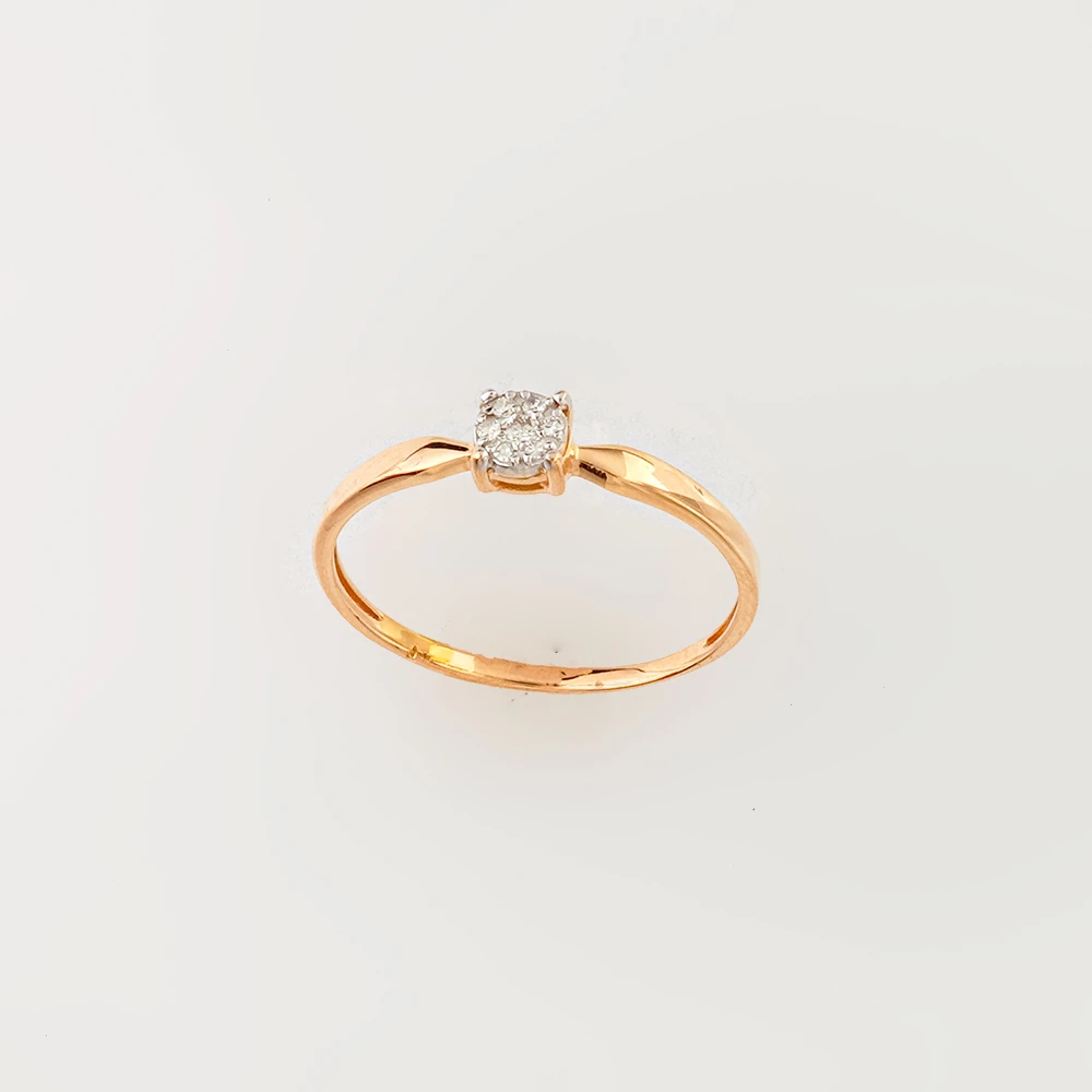 Кольцо с бриллиантом из красного золота 585 пробы