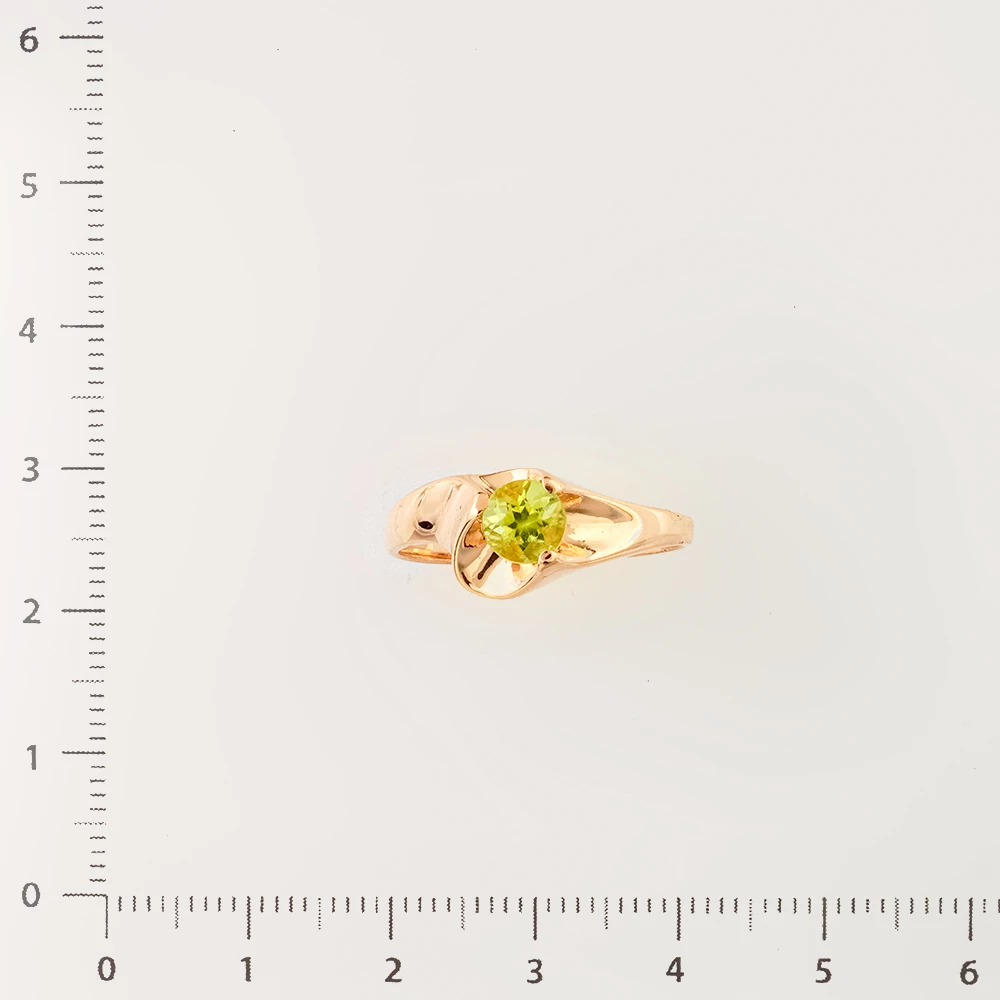 Кольцо с хризолитом из красного золота 585 пробы