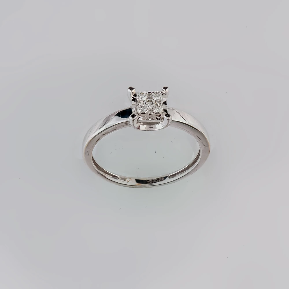 Кольцо с бриллиантом из белого золота 585 пробы