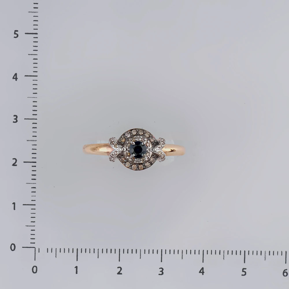 Кольцо с бриллиантом из красного золота 585 пробы