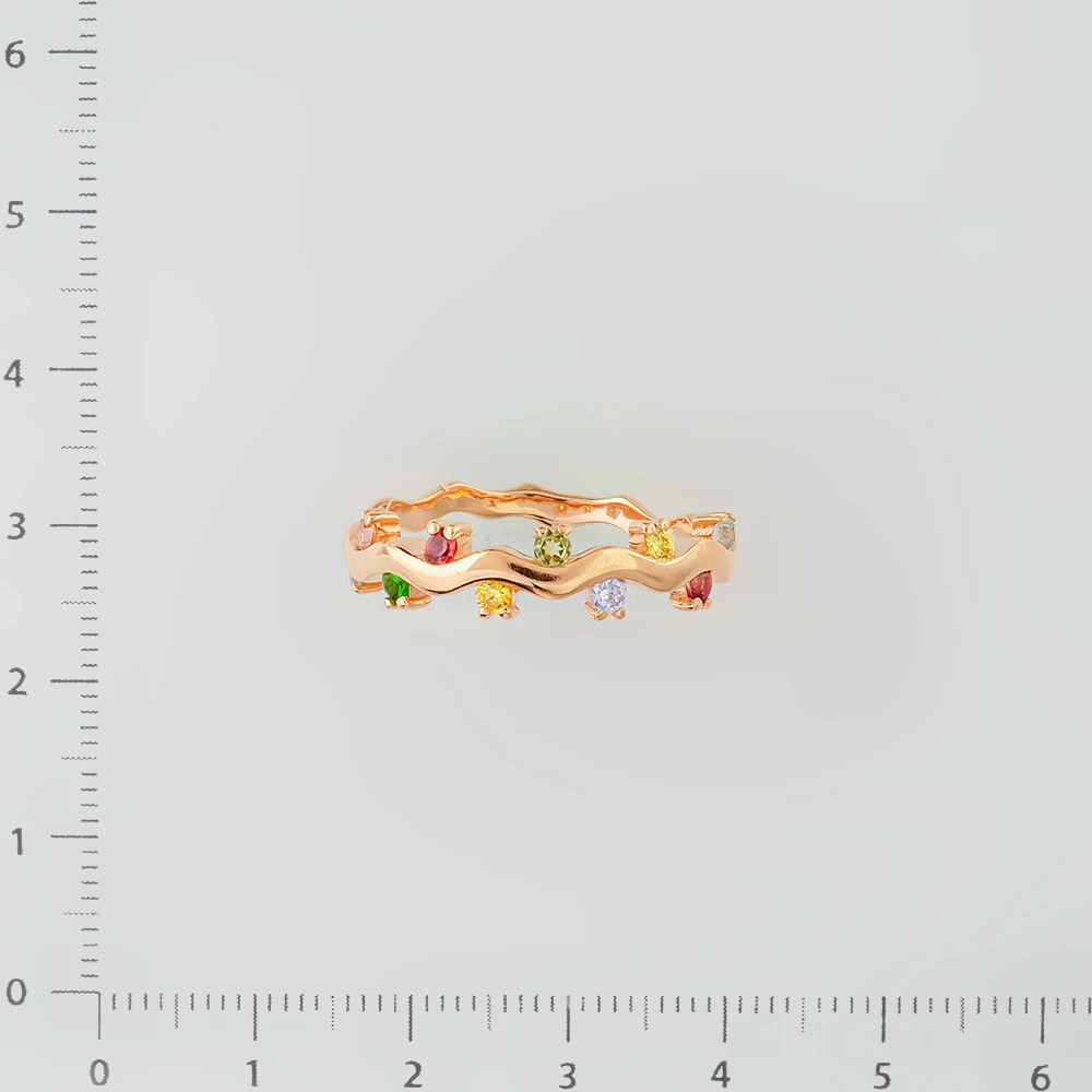 Кольцо с фианитом из красного золота 585 пробы