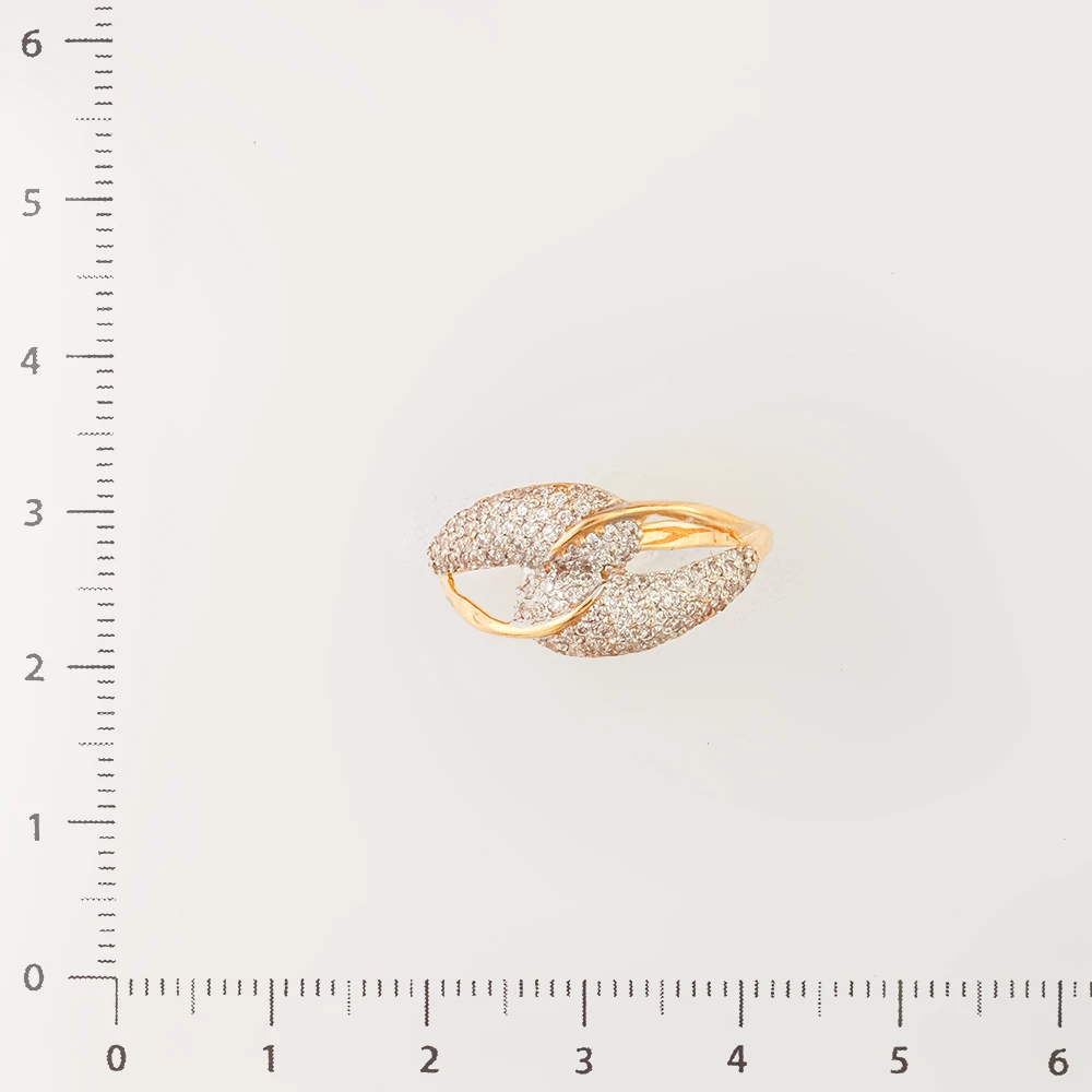 Кольцо с фианитом из красного золота 585 пробы