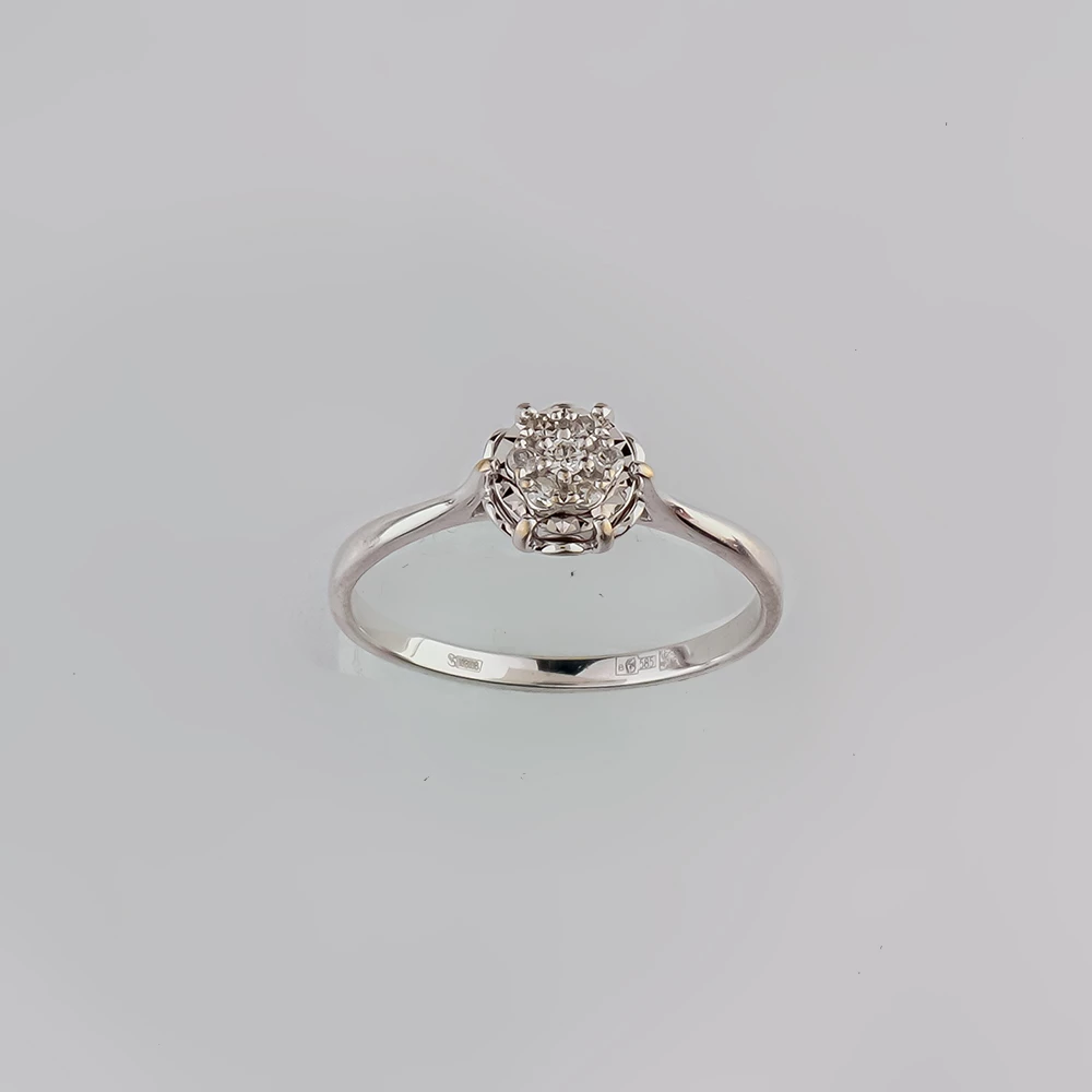 Кольцо с бриллиантом из белого золота 585 пробы