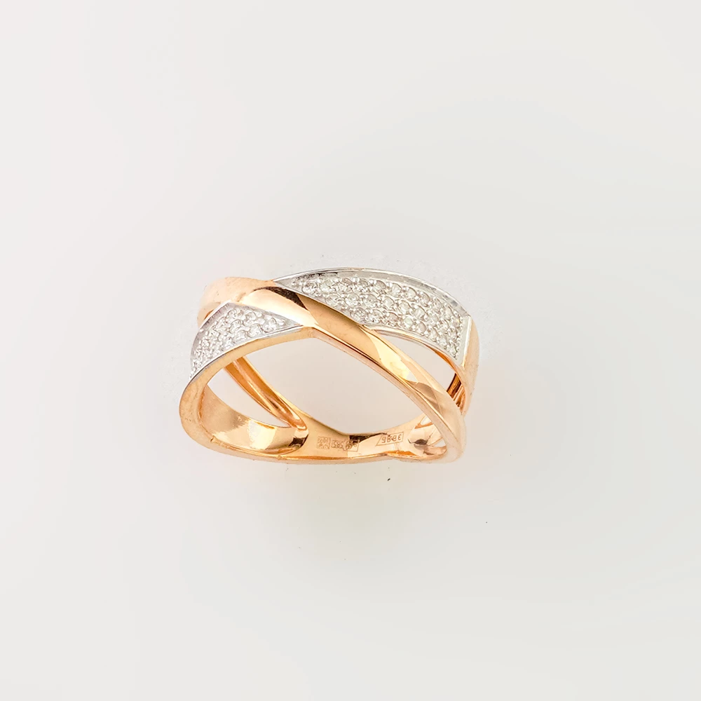 Кольцо с бриллиантом из красного золота 585 пробы