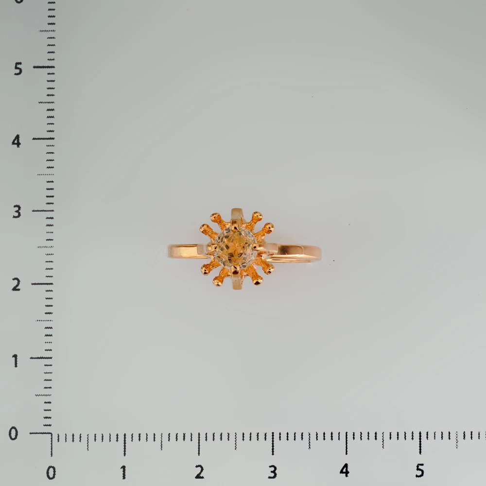 Кольцо с фианитом из красного золота 583 пробы