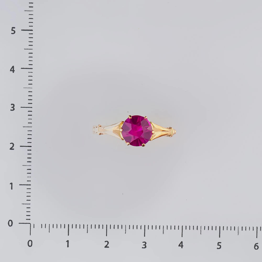 Кольцо с фианитом из красного золота 583 пробы