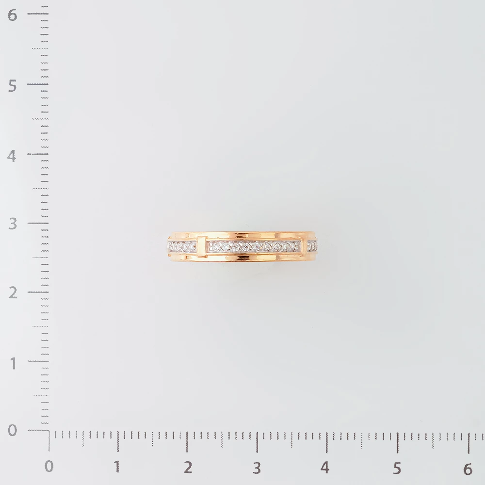 Кольцо с фианитом из красного золота 585 пробы