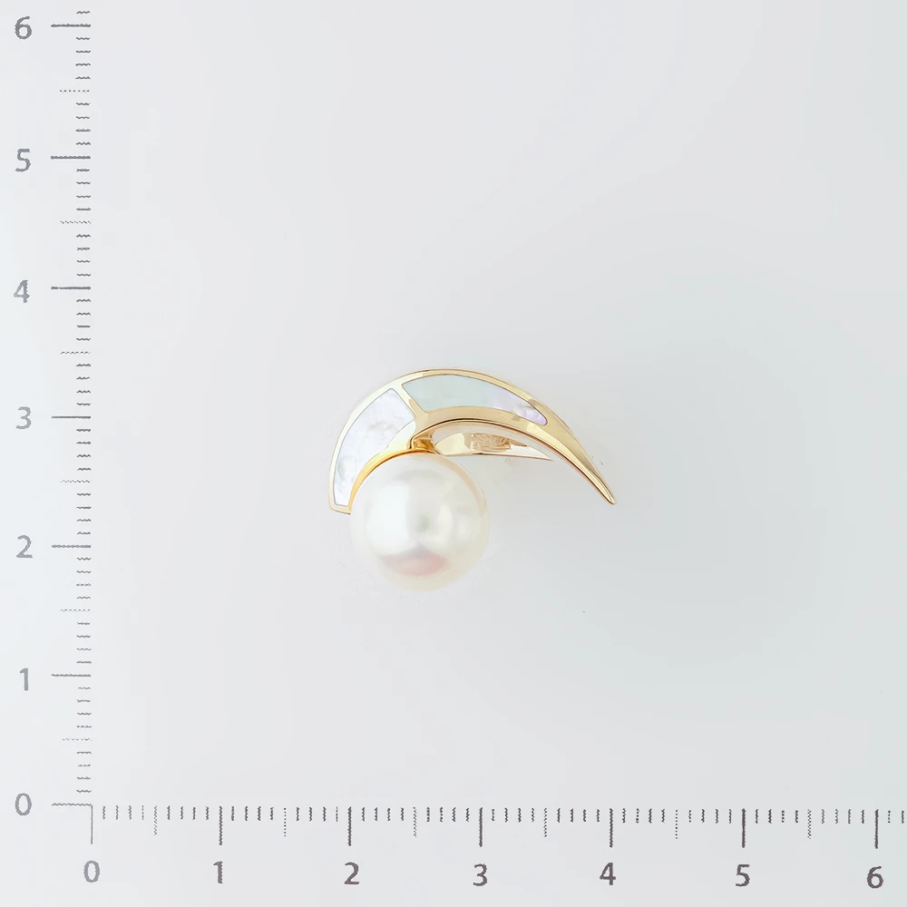 Кольцо с культивированным жемчугом из белого золота 585 пробы