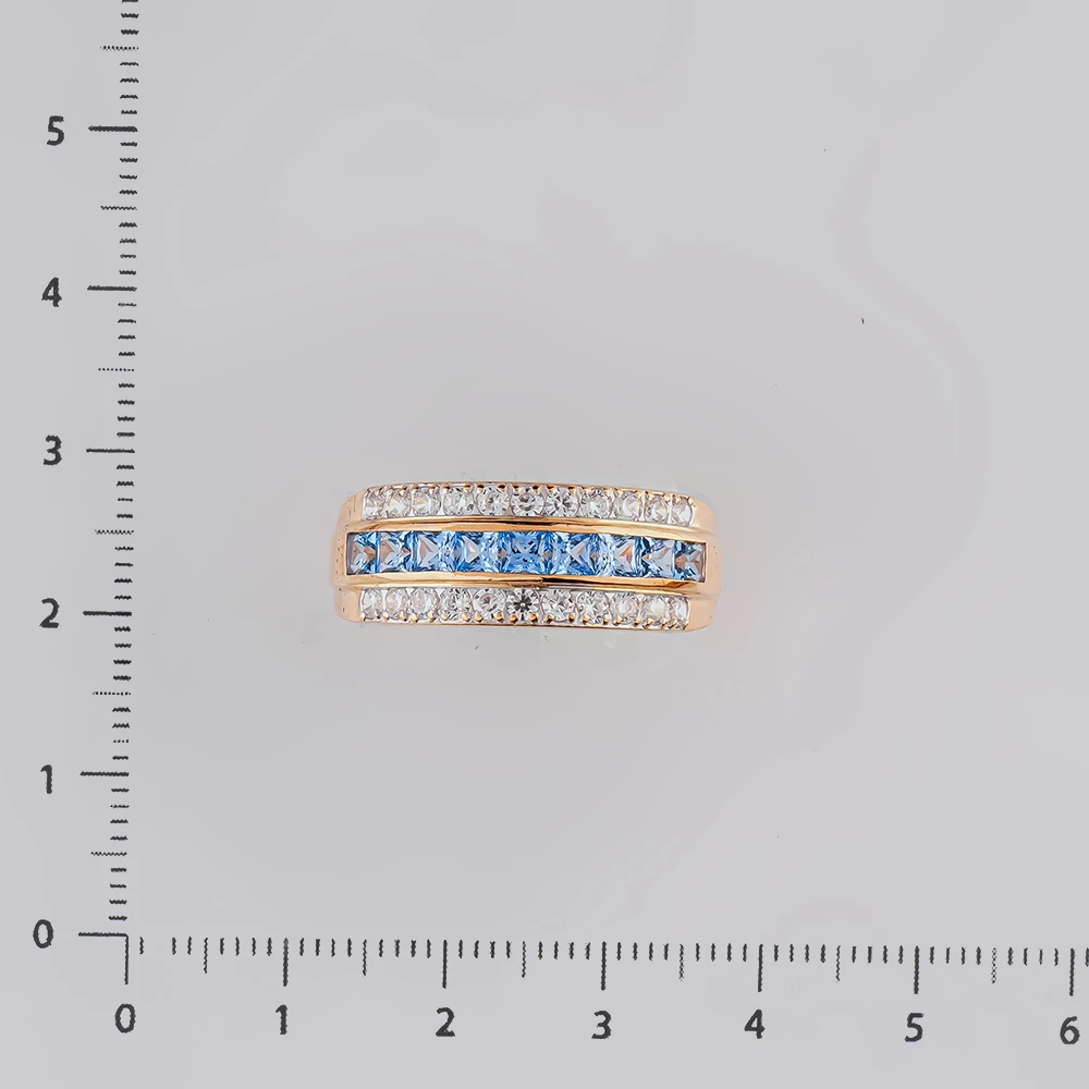 Кольцо с фианитом из красного золота 585 пробы