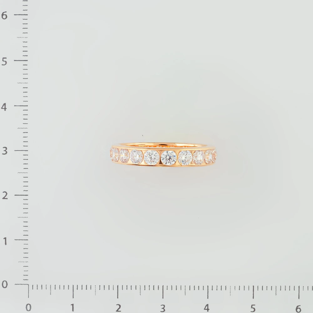 Кольцо с фианитом из красного золота 585 пробы