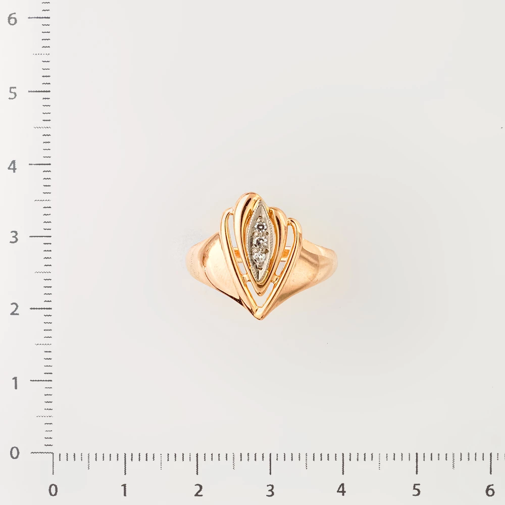 Кольцо с бриллиантом из красного золота 585 пробы