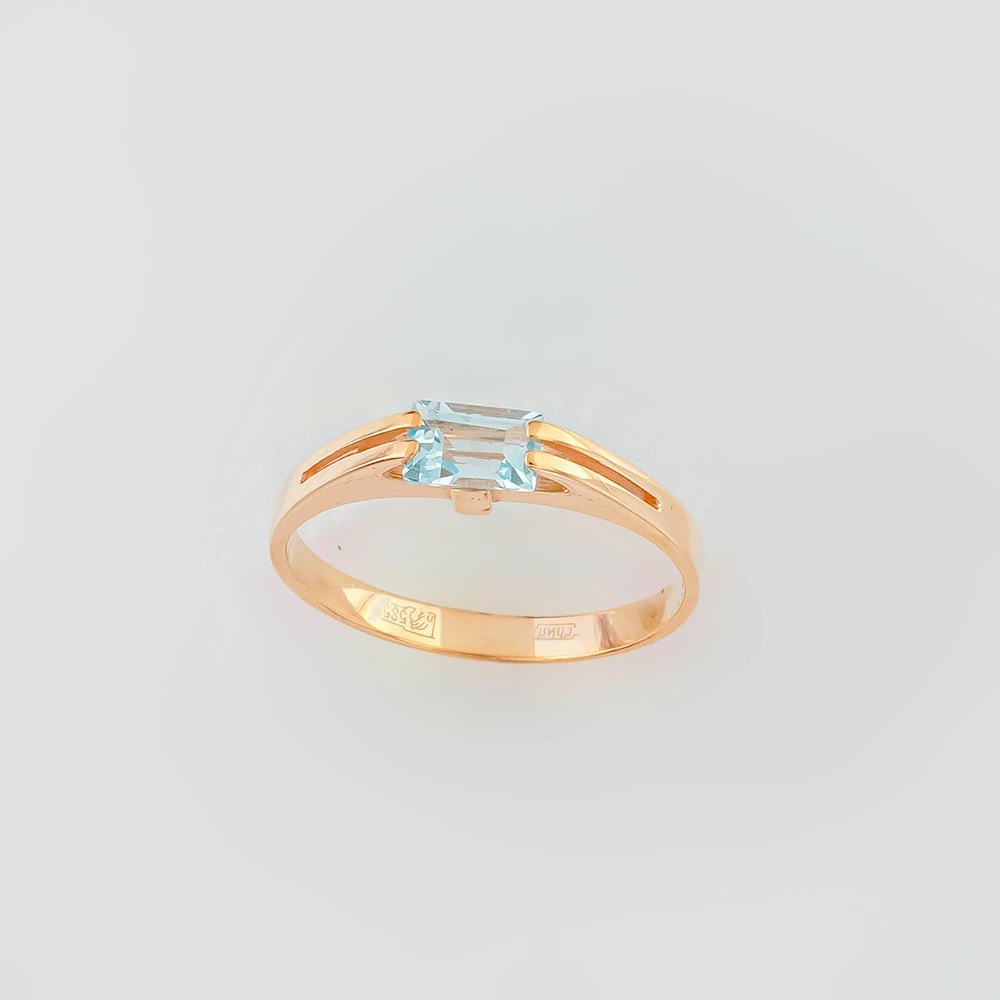 Кольцо с топазом из красного золота 585 пробы