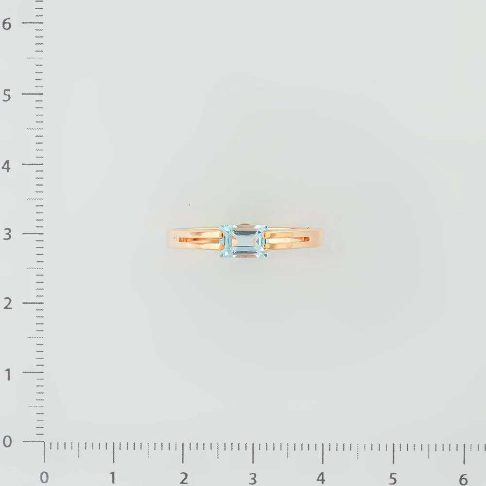 Кольцо с топазом из красного золота 585 пробы