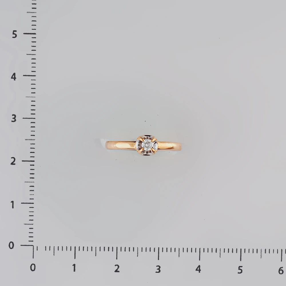 Кольцо с бриллиантом из красного золота 585 пробы