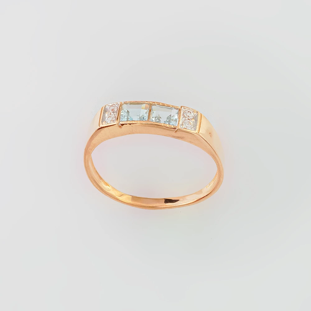 Кольцо с топазом из красного золота 585 пробы