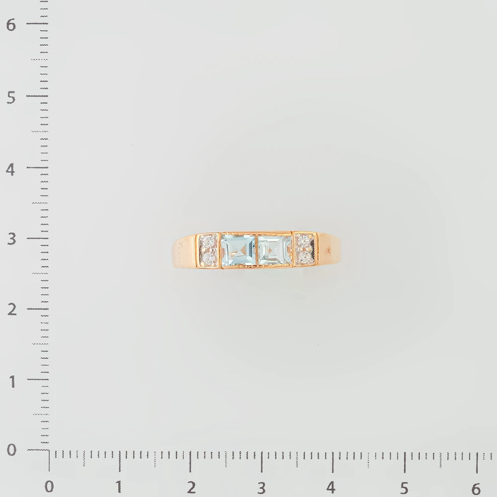 Кольцо с топазом из красного золота 585 пробы