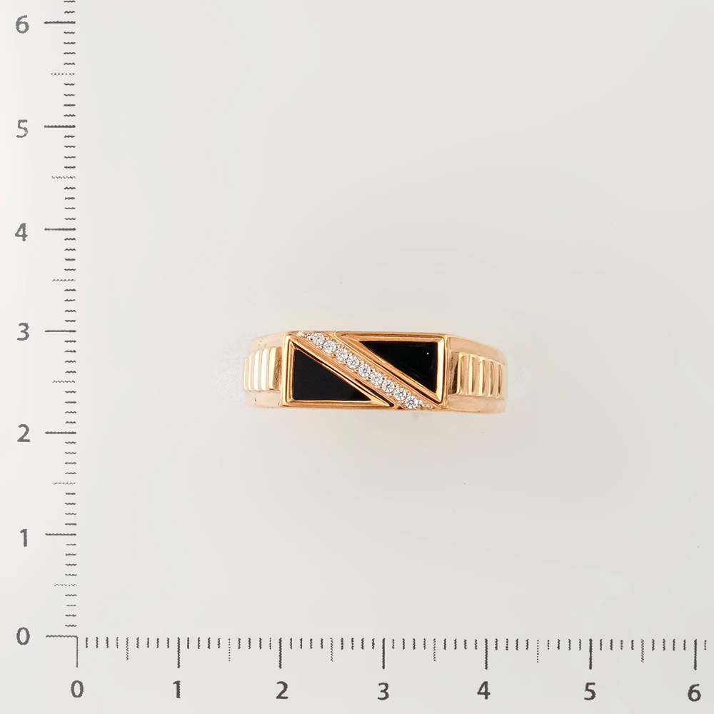 Кольцо с ониксом из красного золота 375 пробы