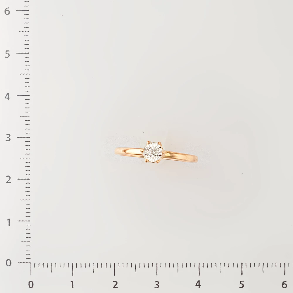 Кольцо с бриллиантом из красного золота 585 пробы