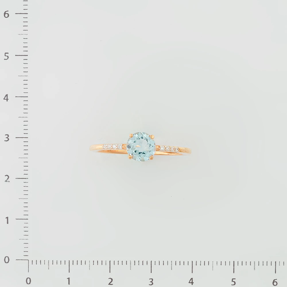 Кольцо с топазом из красного золота 585 пробы