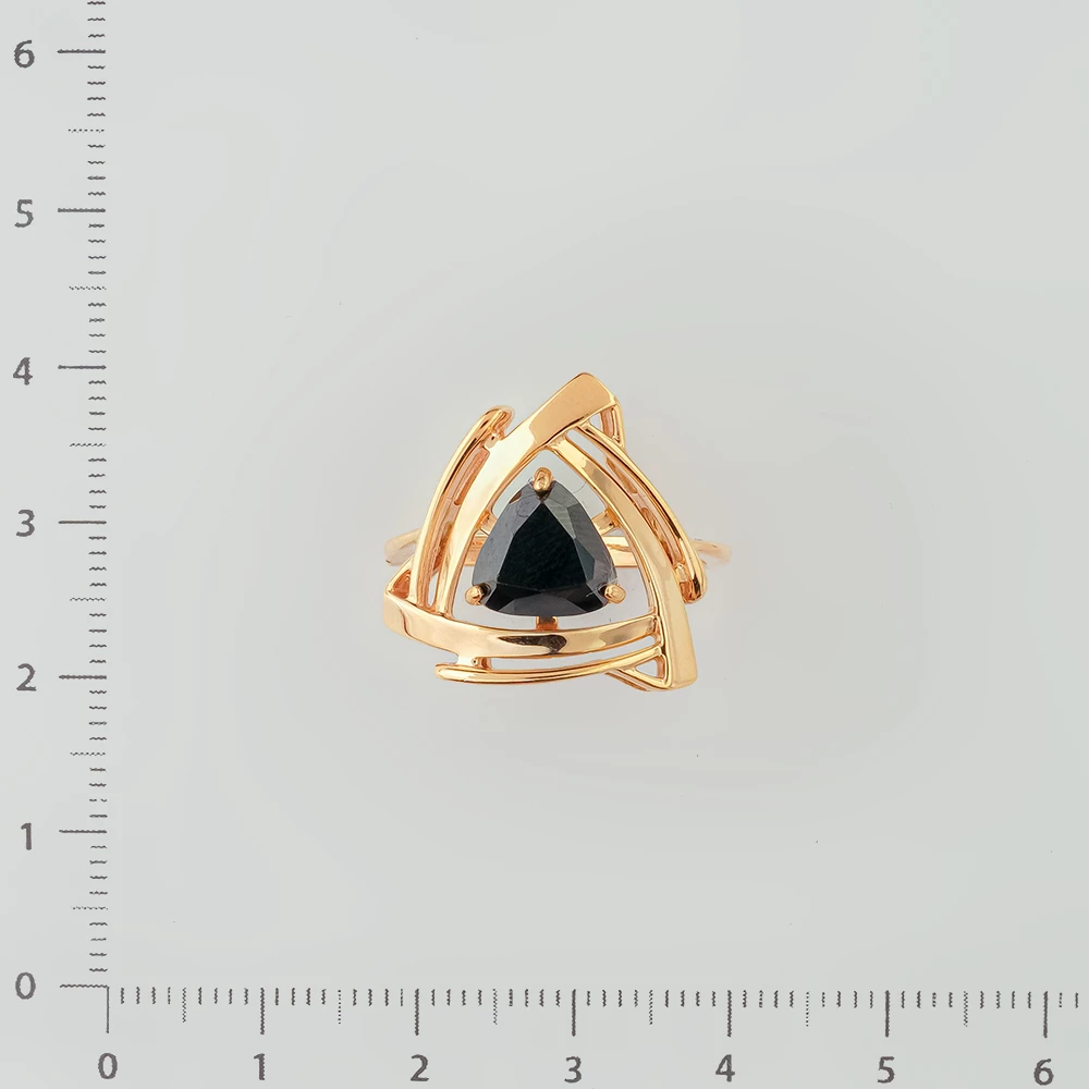 Кольцо с ониксом из красного золота 585 пробы