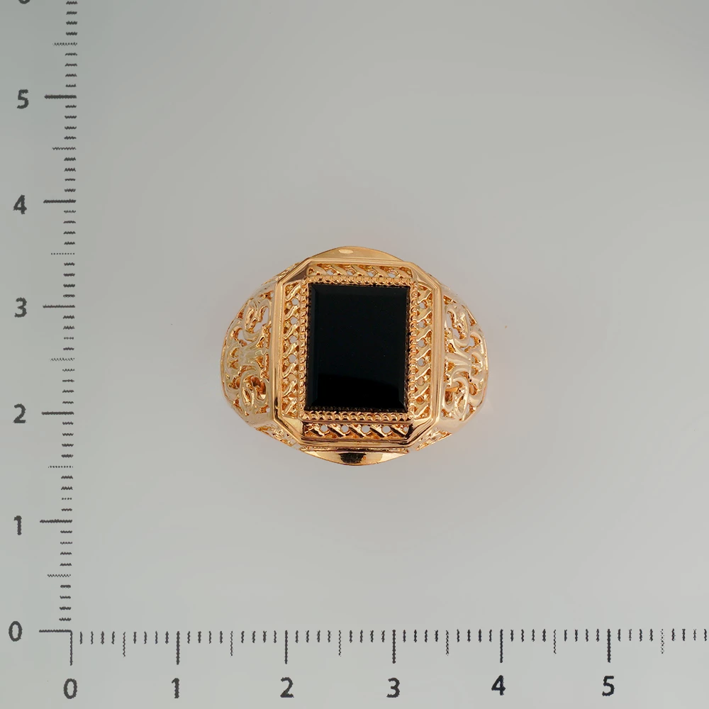 Кольцо с ониксом из красного золота 585 пробы