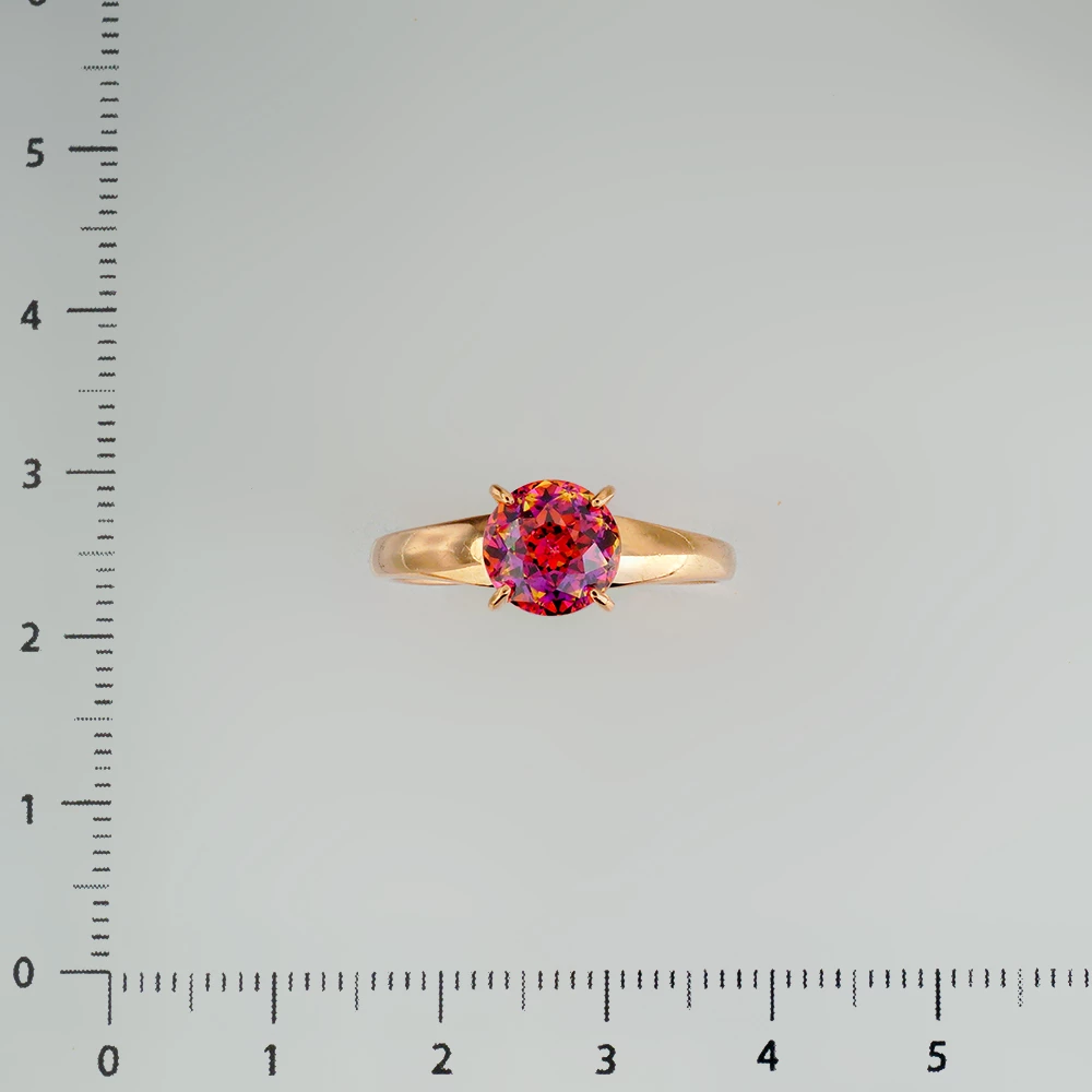 Кольцо с ситаллом из красного золота 585 пробы