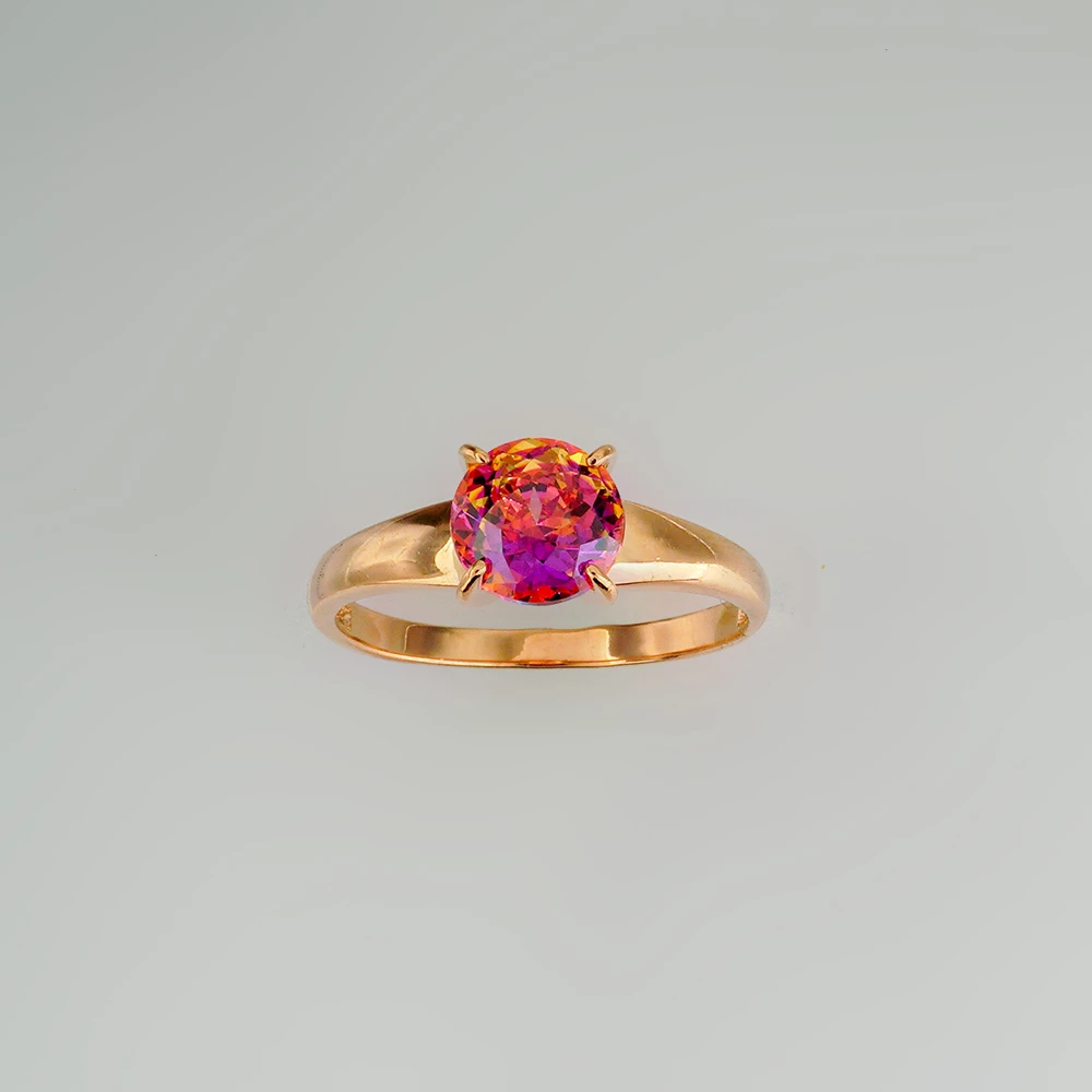 Кольцо с ситаллом из красного золота 585 пробы