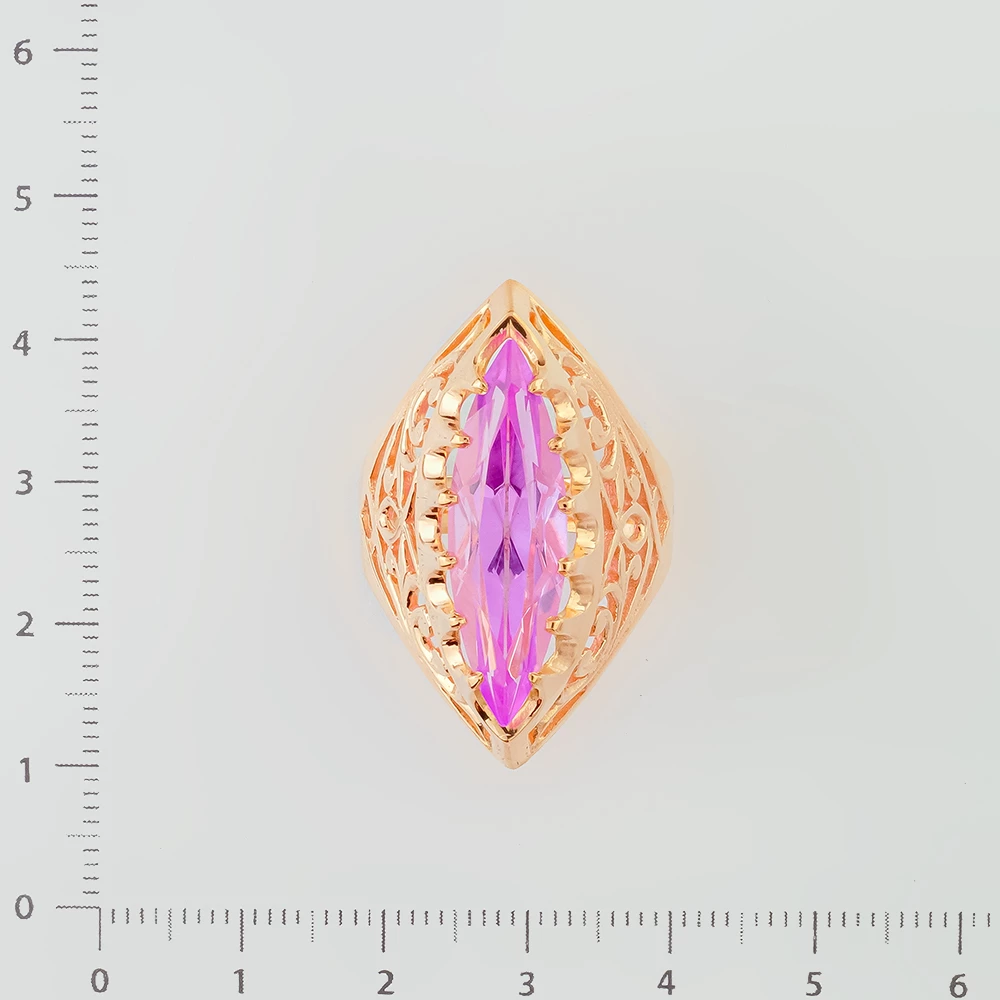 Кольцо с фианитом из красного золота 583 пробы