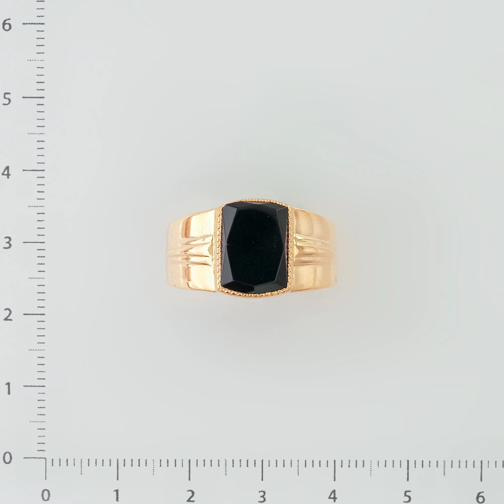 Кольцо с ониксом из красного золота 585 пробы