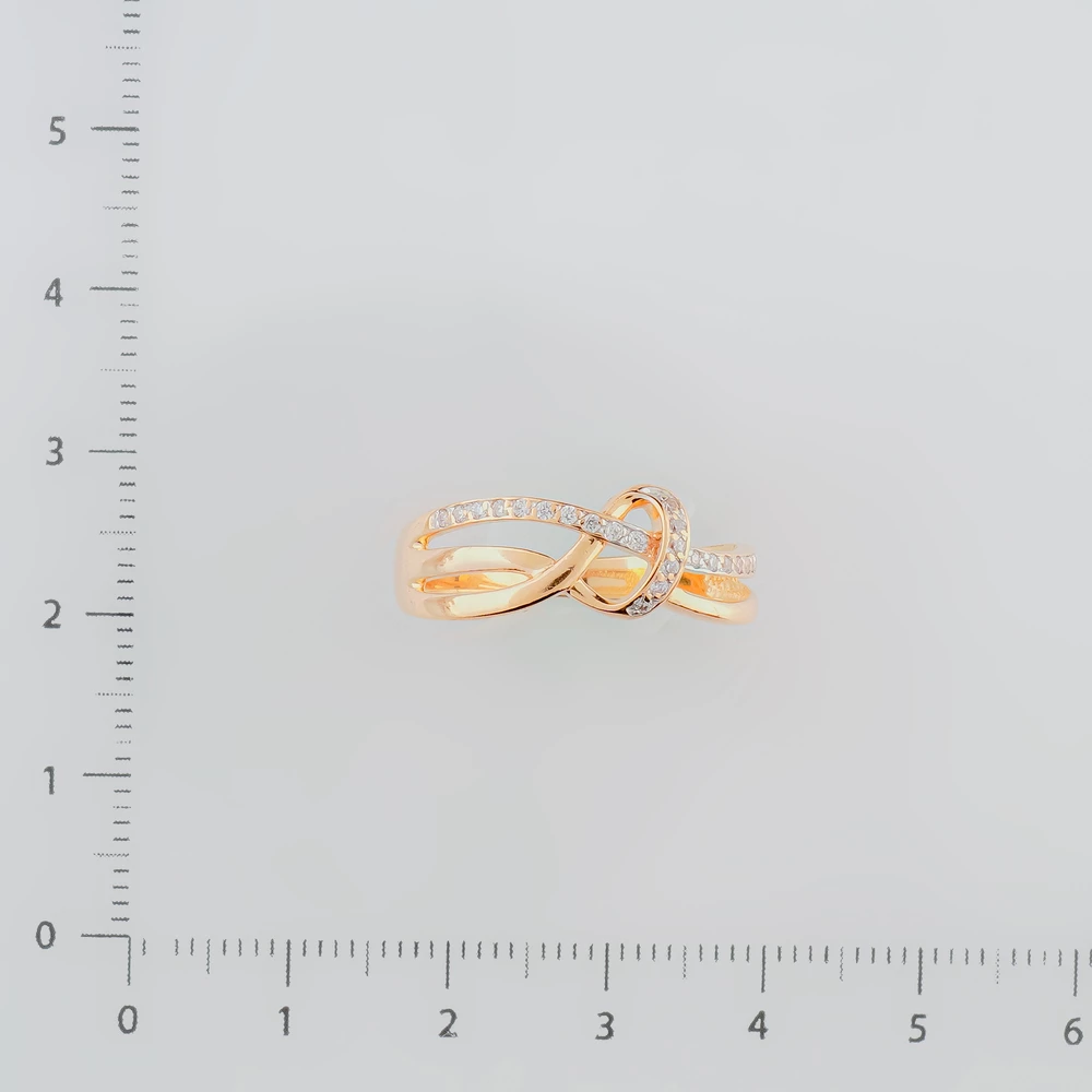 Кольцо с фианитом из красного золота 585 пробы