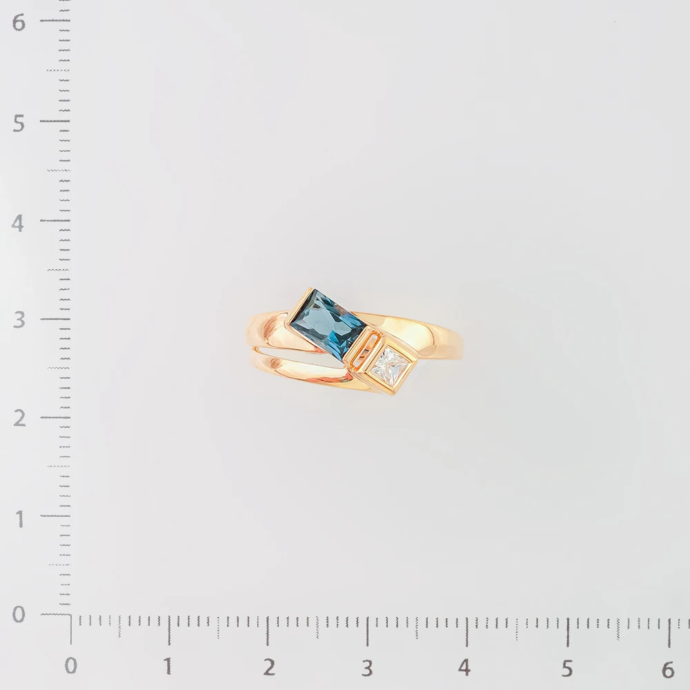 Кольцо с топазом лондон из красного золота 585 пробы