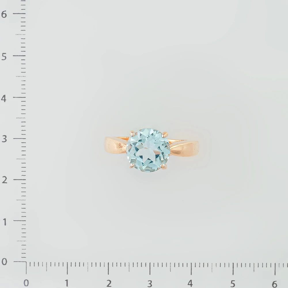 Кольцо с топазом из красного золота 585 пробы