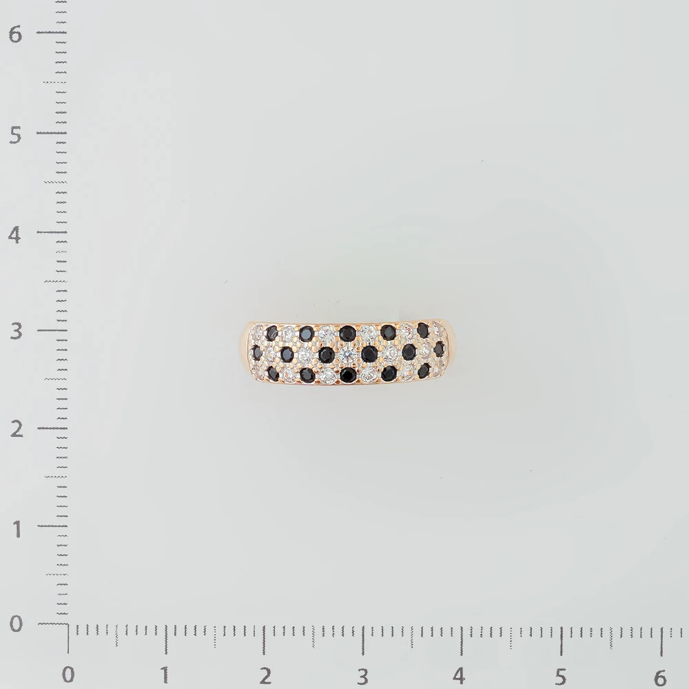 Кольцо с фианитом из красного золота 585 пробы