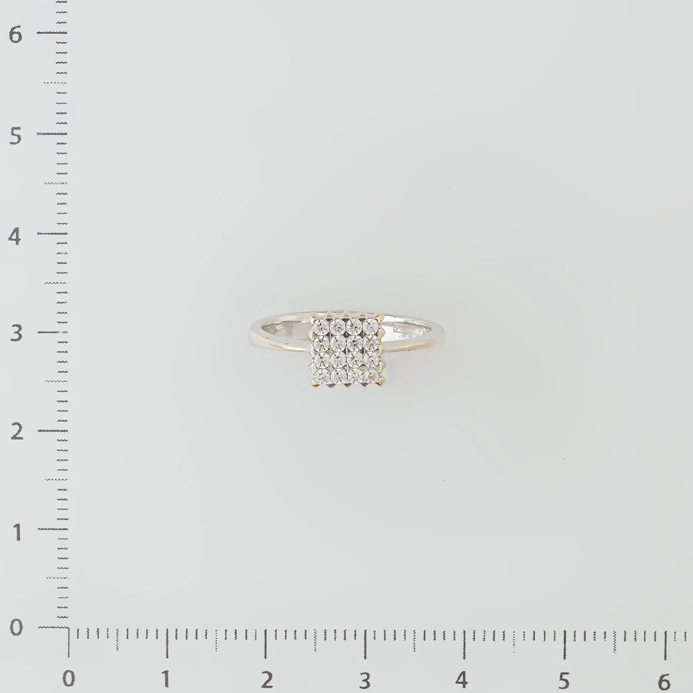 Кольцо с фианитом из белого золота 585 пробы