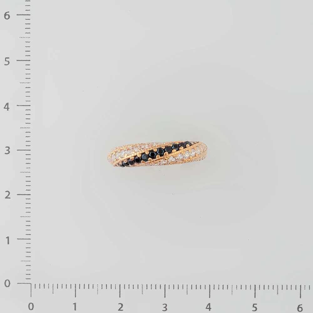 Кольцо с фианитом из красного золота 585 пробы