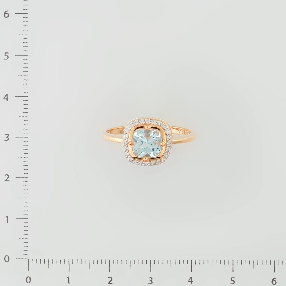 Кольцо с топазом из красного золота 585 пробы