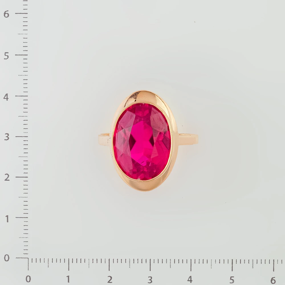 Кольцо с фианитом из красного золота 583 пробы