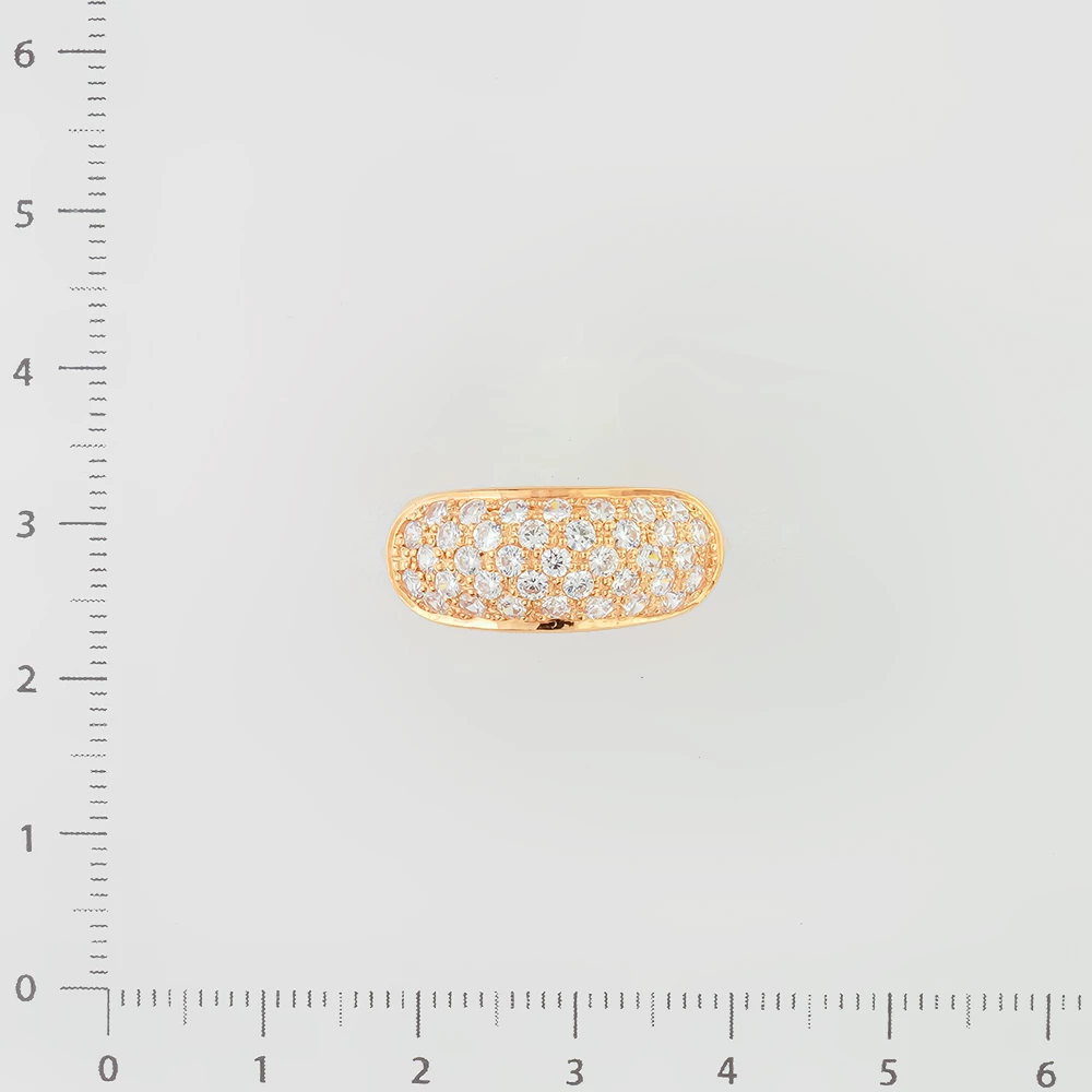 Кольцо с фианитом из красного золота 585 пробы