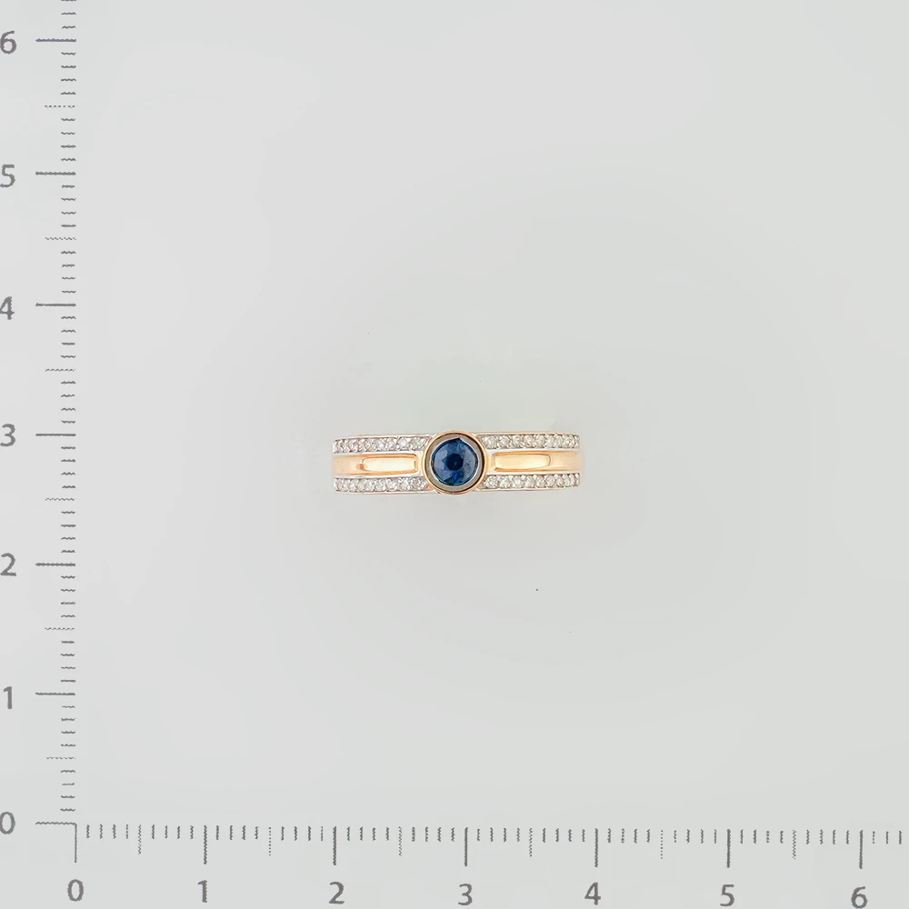 Кольцо с сапфиром из красного золота 585 пробы