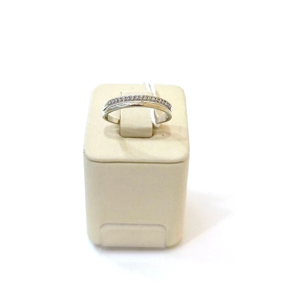 Кольцо с фианитом из белого золота 585 пробы